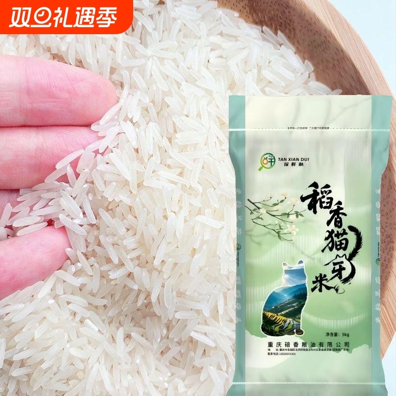 当季晚稻稻香猫牙米现磨现发新米10斤家庭装蛋炒饭煲仔饭香软可口