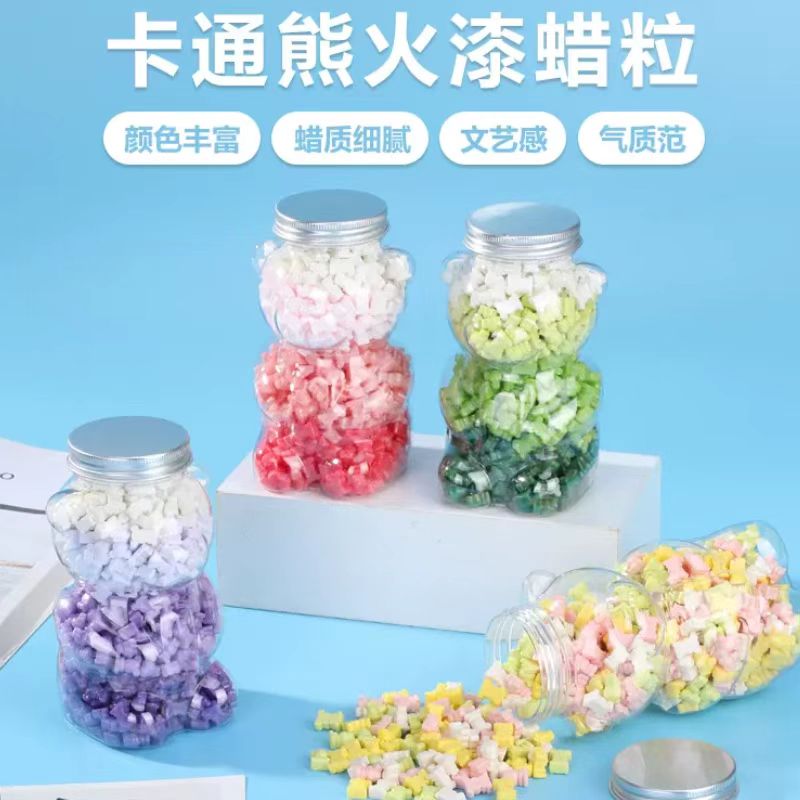 화재 페인트 왁스 입자 폭력 곰 세트 귀엽고 저렴한 화성 인감 DIY 화재 페인트 재료 가열 및 녹은 밀봉 왁스 입자 저장 상자 다양한 봉투 인감 인감 인감 파티