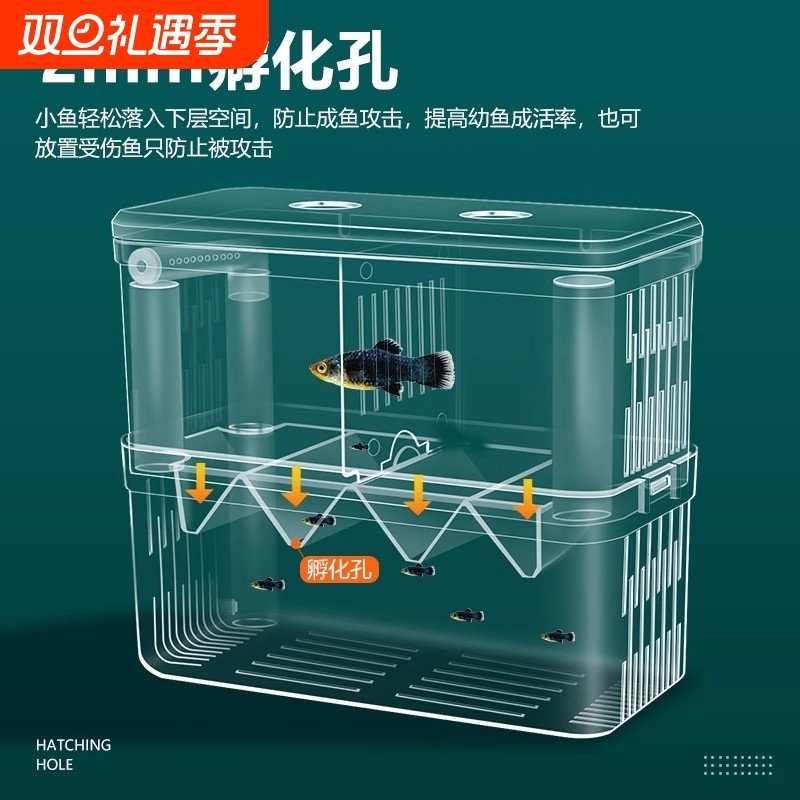 鱼缸隔离盒孵化盒孔雀鱼凤尾繁殖盒小鱼苗幼鱼鱼苗缸外产房孵化器
