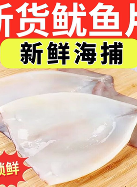 新鲜鱿鱼尾去内脏鱿鱼片鱿鱼身筒免处理生烧烤食材海鲜冷冻水产
