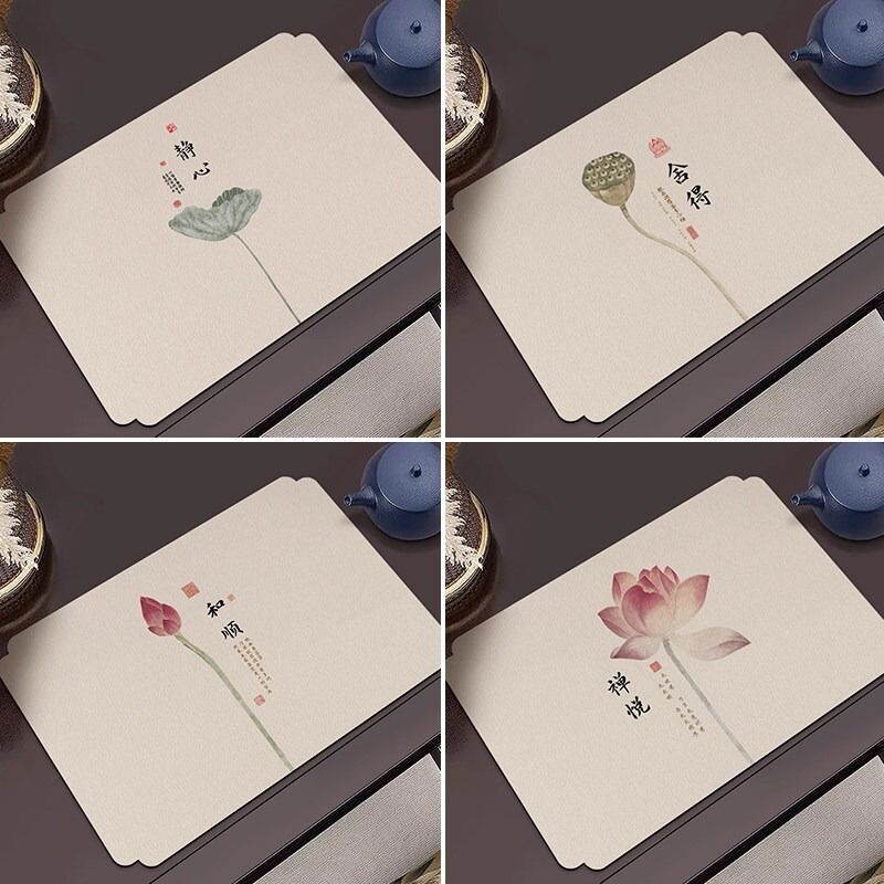 新中式沥水垫餐垫防烫隔热茶垫桌面垫子杯垫餐桌防水防油免洗防滑