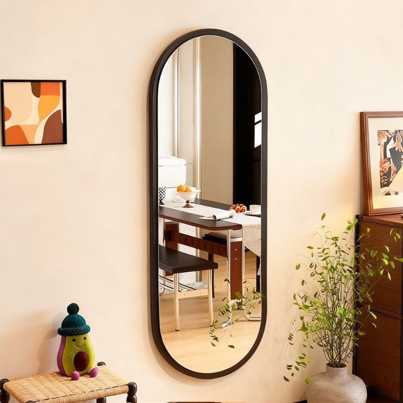 壁挂式穿衣镜中古风异形挂墙大镜子复古高级感卧室贴墙全身试衣镜,住宅家具,穿衣镜,淘宝优惠券,粉丝福利购,淘宝优惠卷