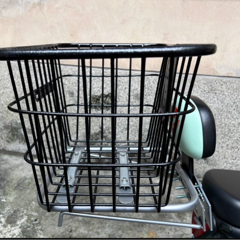 电瓶车山地车特大车筐自行车后座架后架蓝前置物筐电动后置车筐