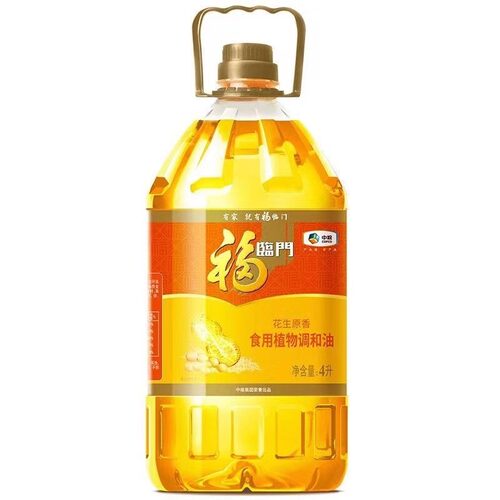 福临门花生原香食用植物调和油4L中粮家用小瓶植物油大豆麻油调料