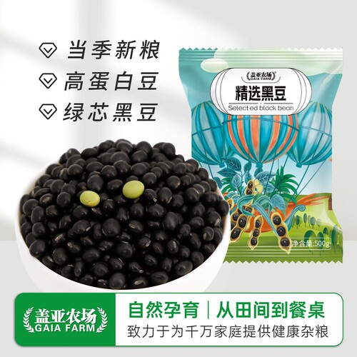 绿芯黑豆500g高蛋白打豆浆豆新货