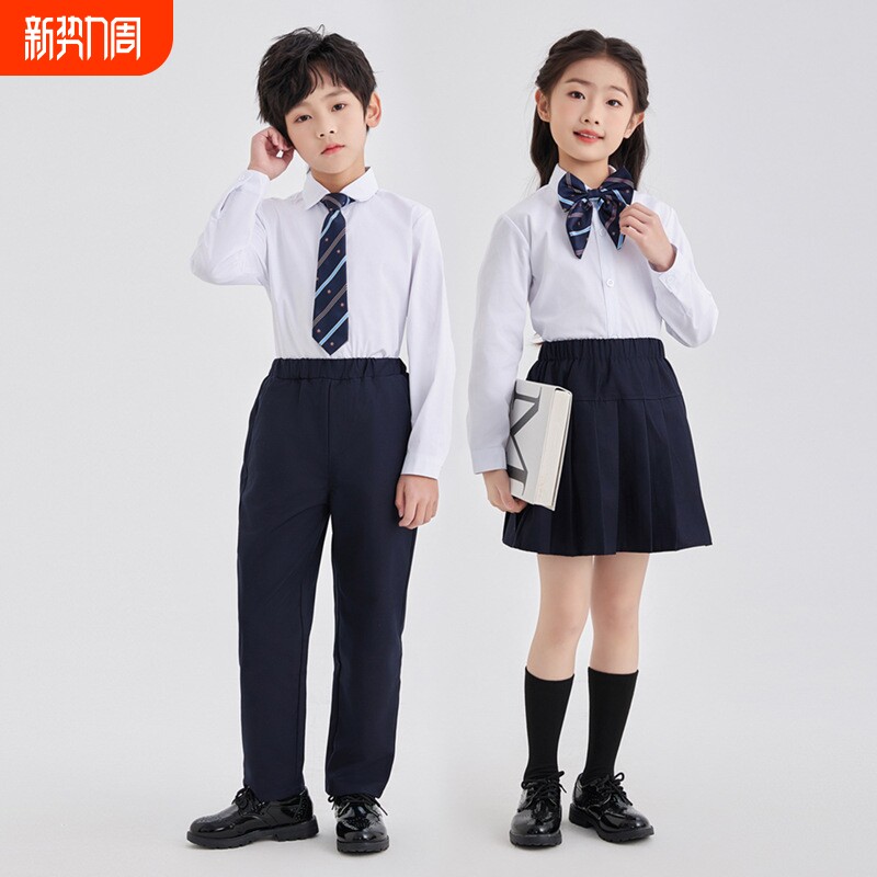 小学生班服白衬衫马甲短裙套装毕业摄影服口才主持表演服幼儿园服