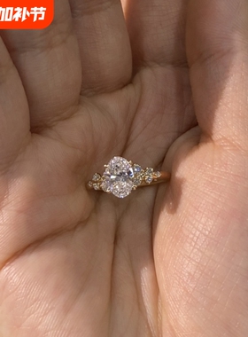 爆闪鸽子蛋戒指女款2025新款高级感轻奢精致锆石食指戒指环可调节