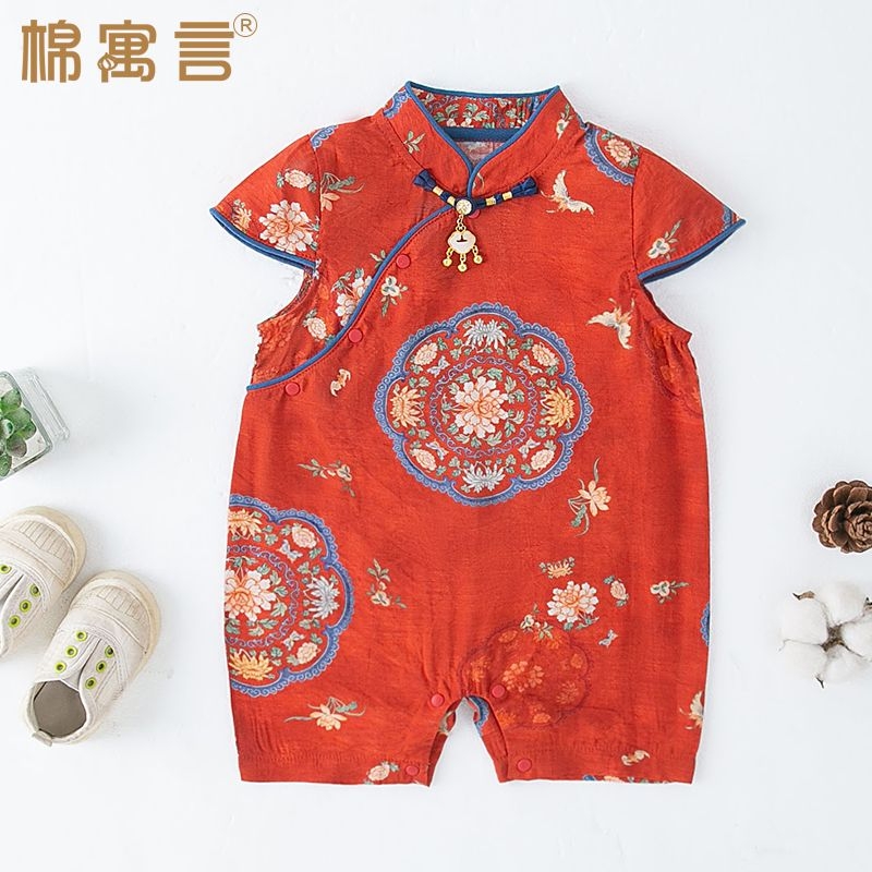 女童旗袍裙夏季儿童连衣裙新中式婴儿裙子短袖女宝宝夏装国风汉服