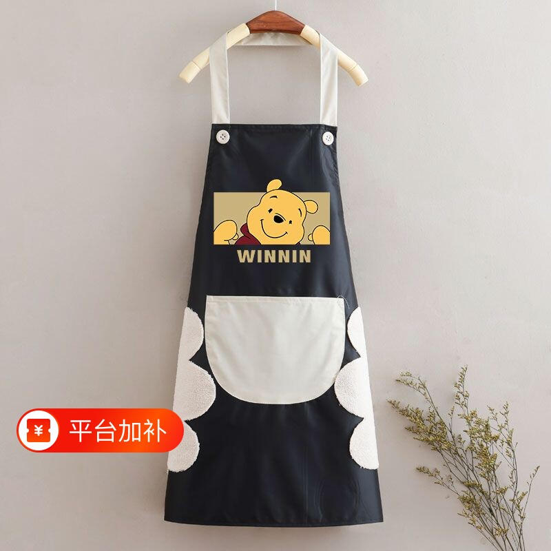 时尚卡通围裙厨房防水防油可擦手防污做饭家用工作服餐饮耐脏围腰