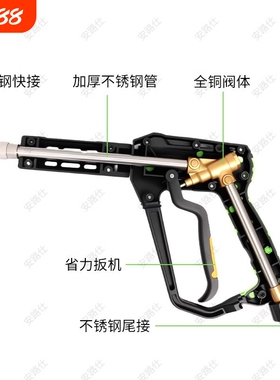 跨境新款高压清洗机水枪洗车机用不锈钢1/4快接头耐压5000psi
