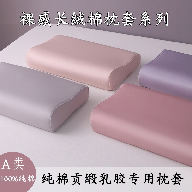 一对长绒棉乳胶枕套枕头套新疆家用40x60纯棉儿童30x50枕芯内胆套
