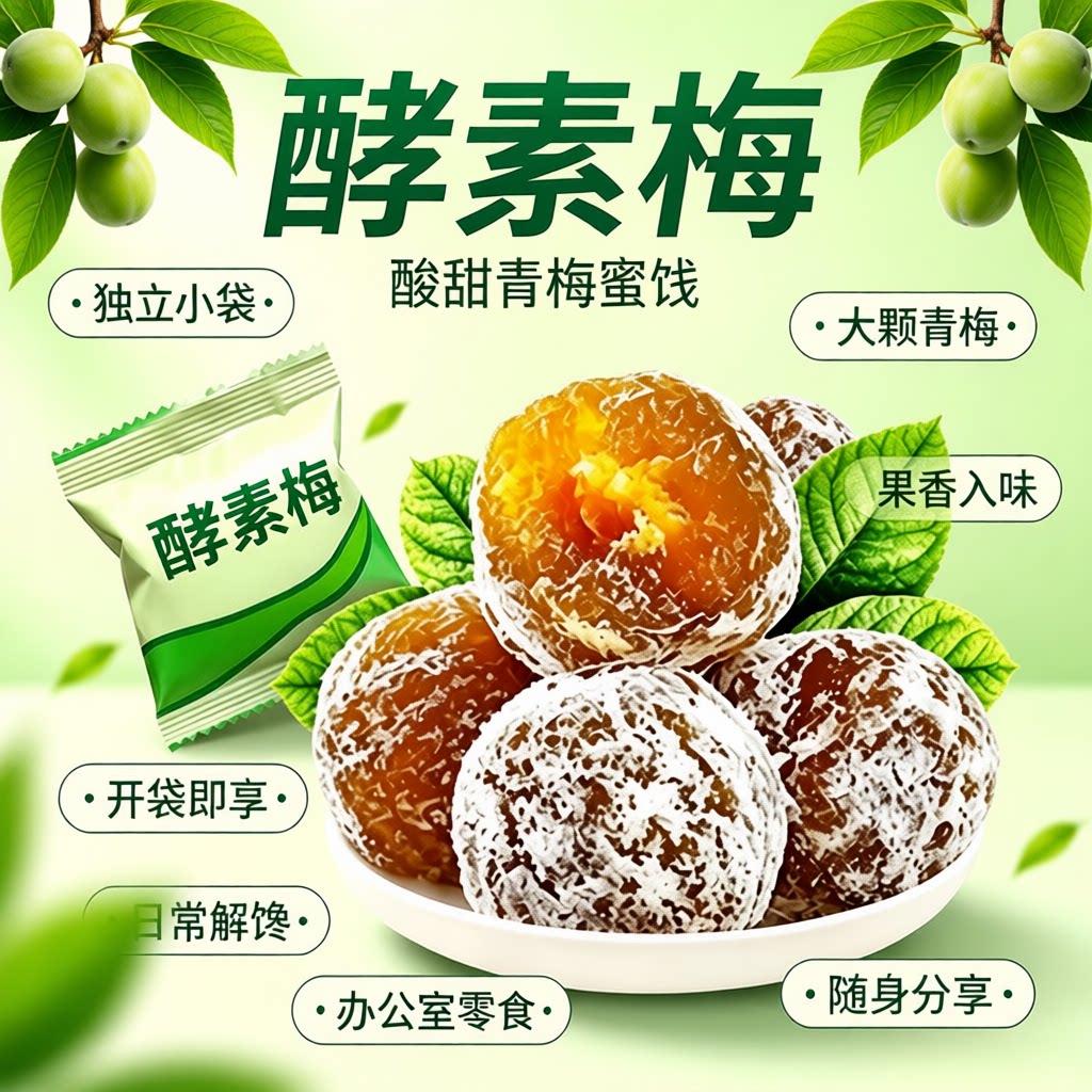 酵素梅青梅蜜饯小包装休闲解馋零食果脯梅子葡萄健康好吃营养凉果