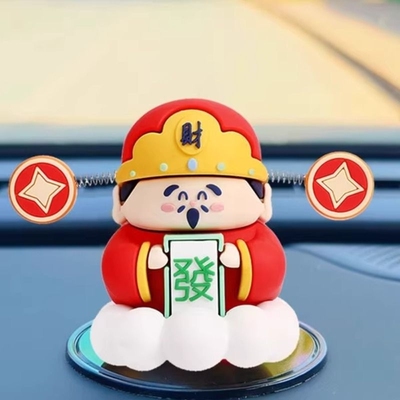 桌面摆设工位财神爷办公室可爱