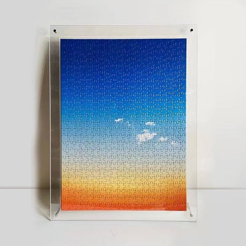 亚克力拼图框500/1000片海报框照片裱框高透明加厚摆台创意相