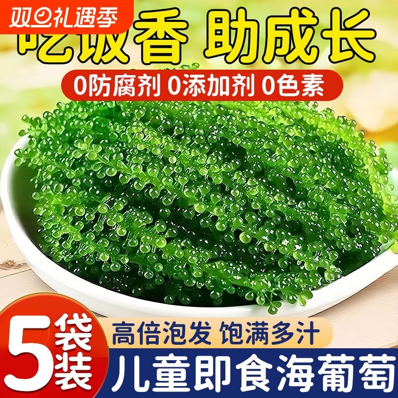 海葡萄新鲜即食泡发盐渍海洋蔬菜鱼子酱海藻儿童宝宝营养健康寿司