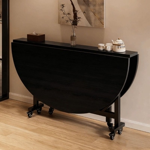 折叠饭桌餐桌家用可折叠移动圆形带转盘客厅大圆桌子桌面方桌阳台