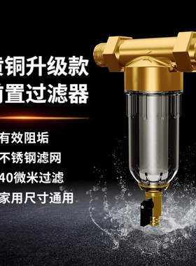 自来水净水器前置过滤器家用自动反冲洗铜大流量井水管塔进户全屋