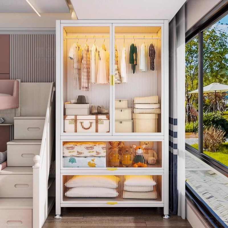 儿童衣柜家用卧室宝宝衣橱收纳柜子出租房落地简易铁皮柜简易衣柜,收纳整理,衣物收纳柜/简易衣橱,淘宝优惠券,粉丝福利购,淘宝优惠卷