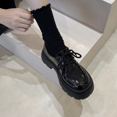 意尔康心选英伦风厚底小皮鞋女