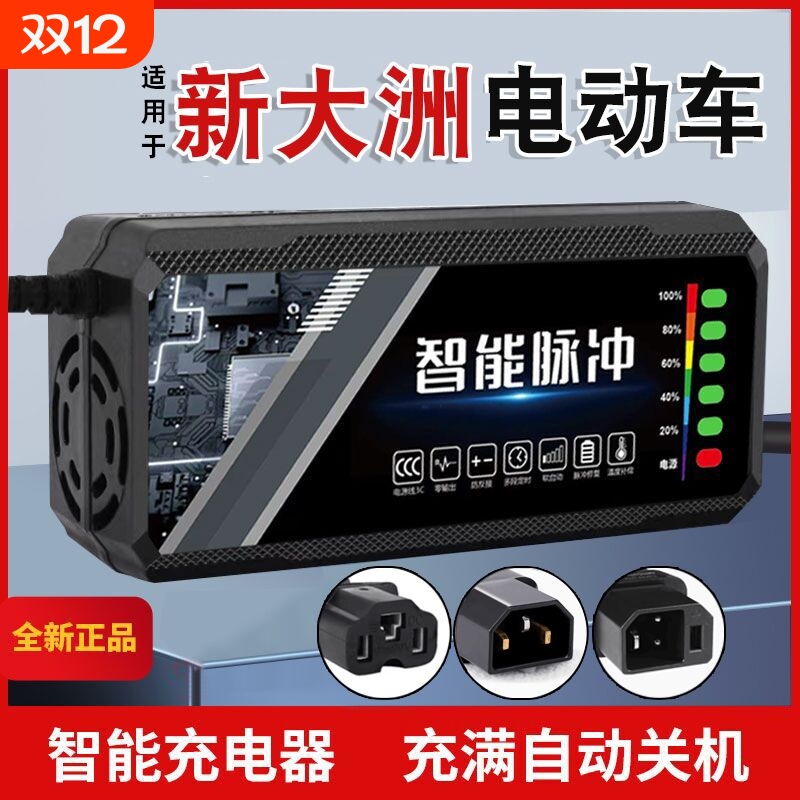 适用原装新大洲电动车电瓶充电器48V12AH60V20AH72V30A新国标铅酸