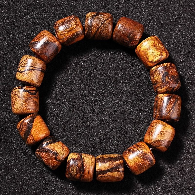 印尼花奇楠手串虎斑纹沉香108佛珠串珠手链时尚民族风男女情侣款