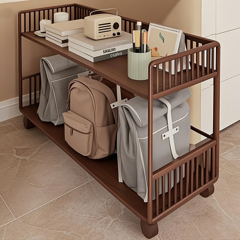 家用落地书架书本书籍分层置物架可移动收纳架多功能书包学习用品