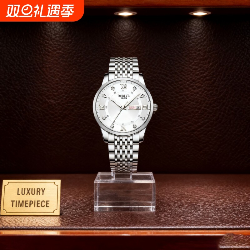 手表男全自动非机械表钢带男款商务防水石英腕表正品名牌镂空男士