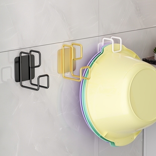 免打孔浴室脸盆架壁挂盆子收纳架卫生间挂钩厨房置物架防水利用