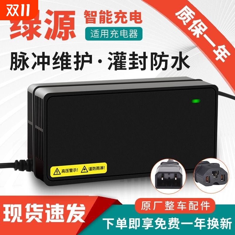 防水型适用绿源灌封板电动车充电器48V60V72V20et30ET两孔通用