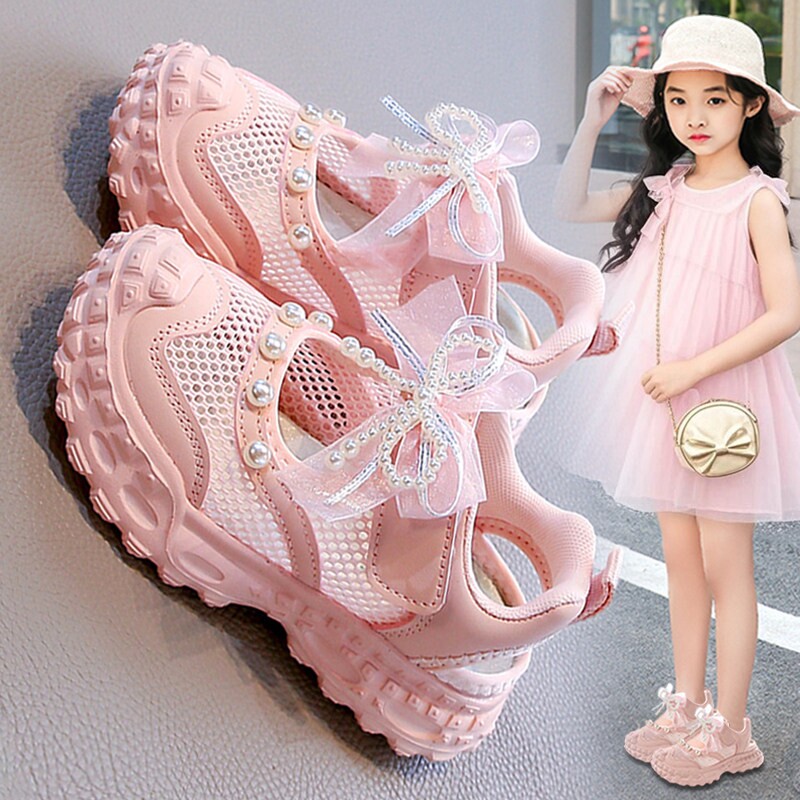 女童凉鞋时尚儿童公主鞋新夏季款软底女孩沙滩凉拖防滑镂空单网鞋