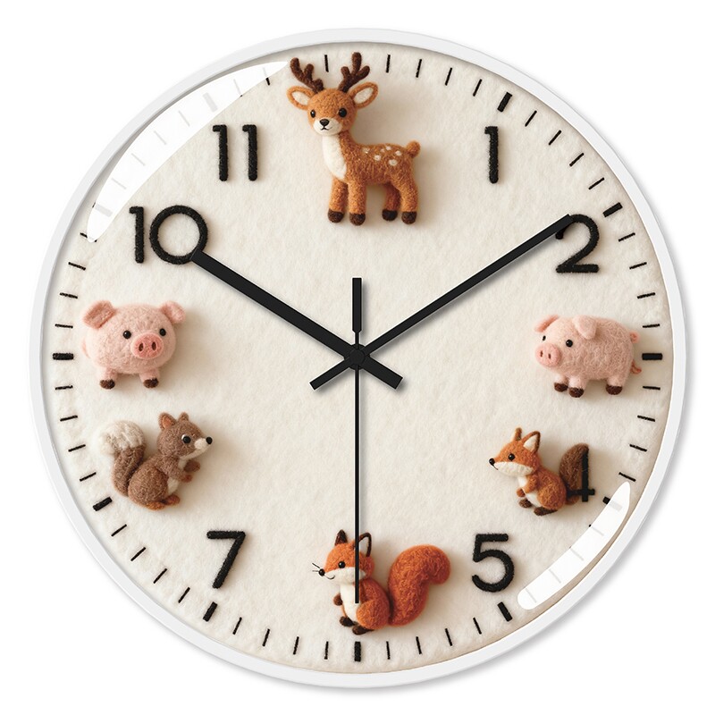 2026款网红时钟创意卡通挂钟客厅卧室静音现代家用钟表时尚石英钟