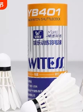 WITESS目击者羽毛球耐打3只装不易打烂耐打王鸭毛球训练球YA401