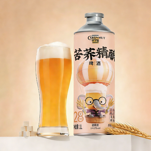 卡丁诺苦荞精酿原浆啤酒12°p 1L装 单瓶 传统工艺精酿啤酒麦香