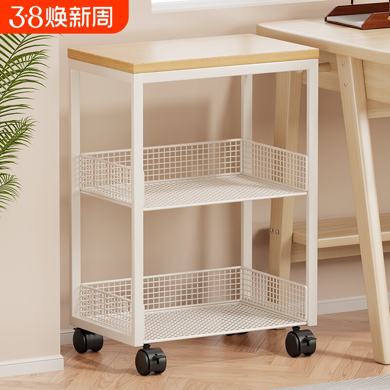 打印机置物架办公室放置架架子可移动小推车收纳落地带轮双层三层