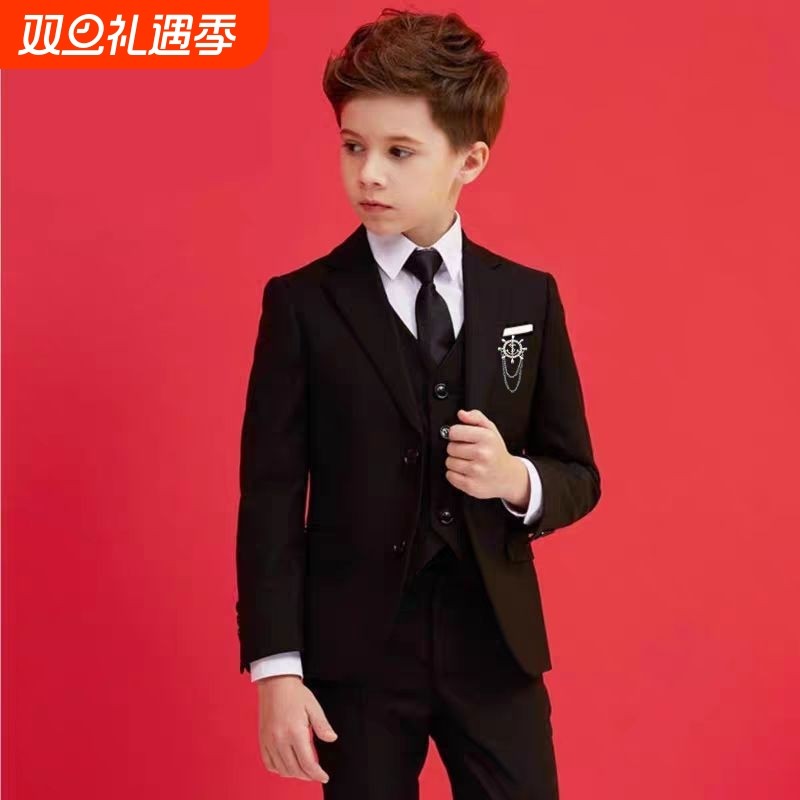 儿童西装套装中大童小男孩西服外套春帅气男童花童礼服钢琴演出服