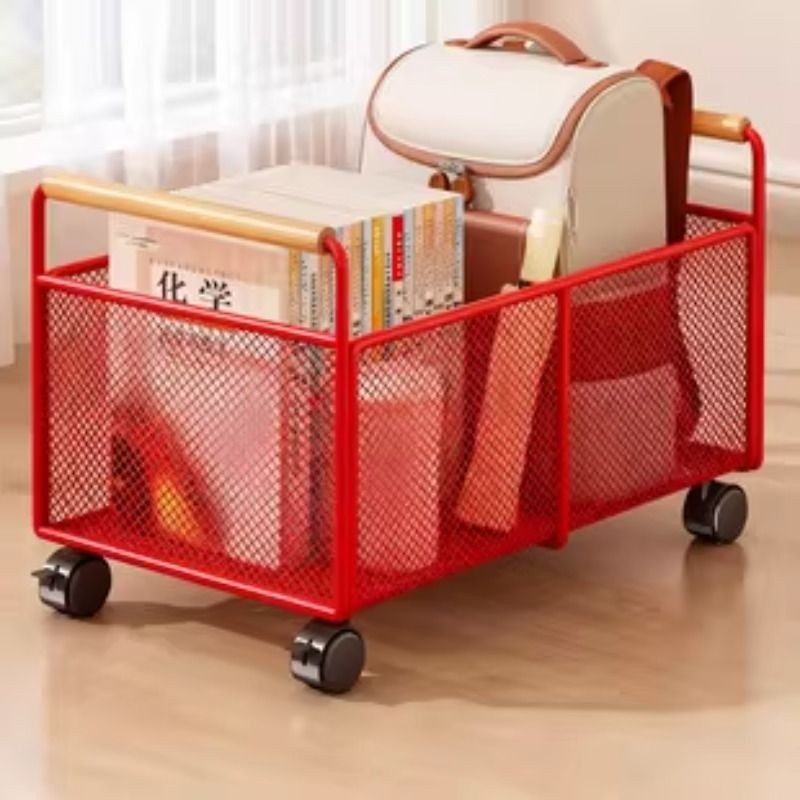 书包置物架学生书本移动收纳架桌下装书神器落地小推车带轮装书箱