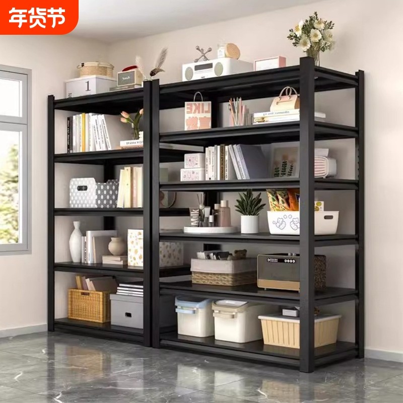 家用货架置物架多层落地仓库阳台储藏室收纳架组装直角层板多功能