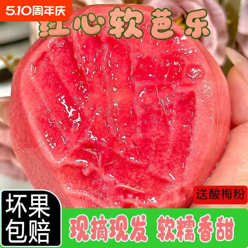 福建草莓红心番石榴新鲜软糯芭乐胭脂红孕妇低糖水果包邮软心现摘