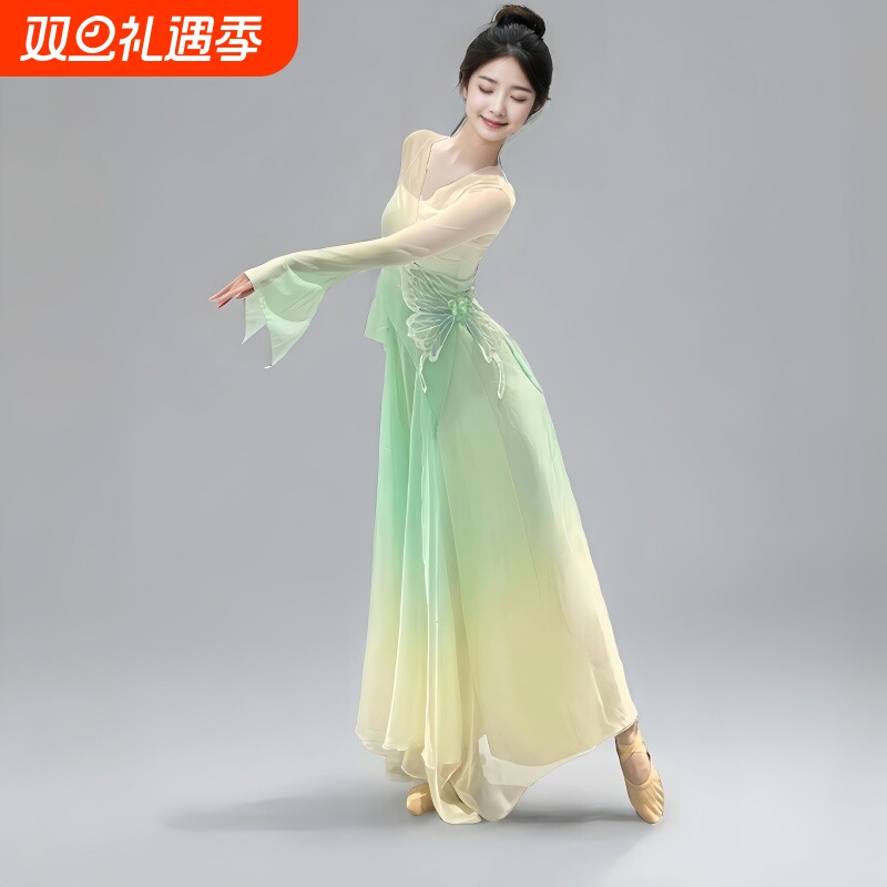 古典舞蹈服装飘逸身韵纱衣练功服女舞台装成人仙气古风演出服裙裤