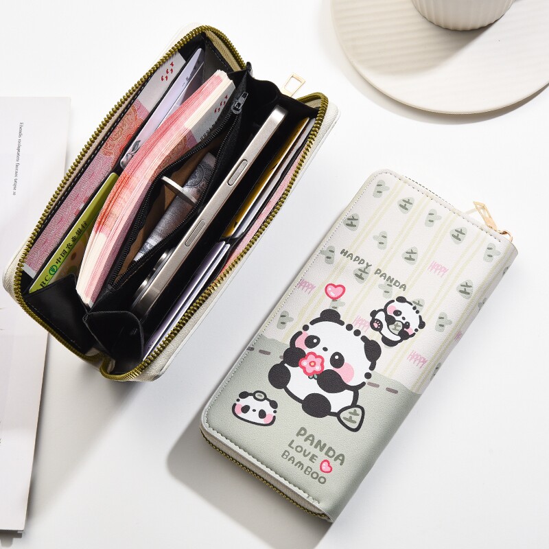 可爱卡通长款钱包手机包多卡位大容量拉链多功能钱夹零钱包手拿包