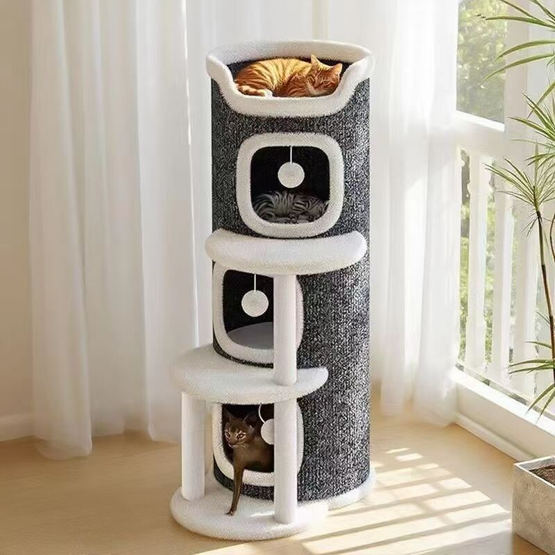 猫爬架猫窝猫树一体多层半封闭四季通用冬季树洞双层猫咪躲避屋窝图片