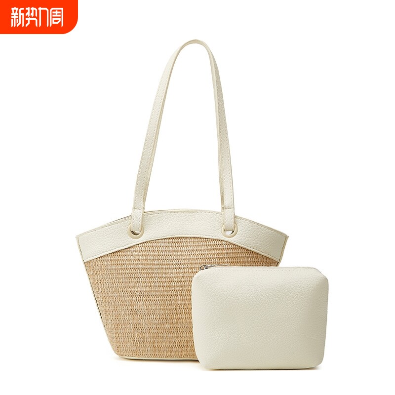 草编包女2026新款海边沙滩夏季潮百搭菜篮子编织包手提藤编包收纳