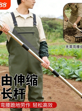 不锈钢锄头铁耙两用农用农具挖田神器家用种菜挖地镐园艺种植翻土