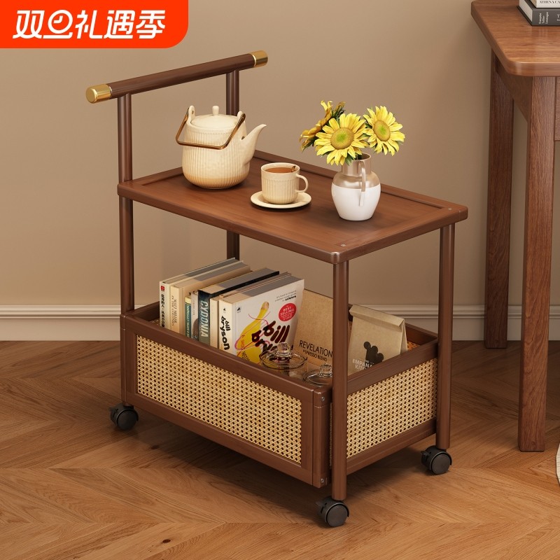 可移动沙发边几客厅家用茶几侧边柜卧室床头置物架简易中古小推车