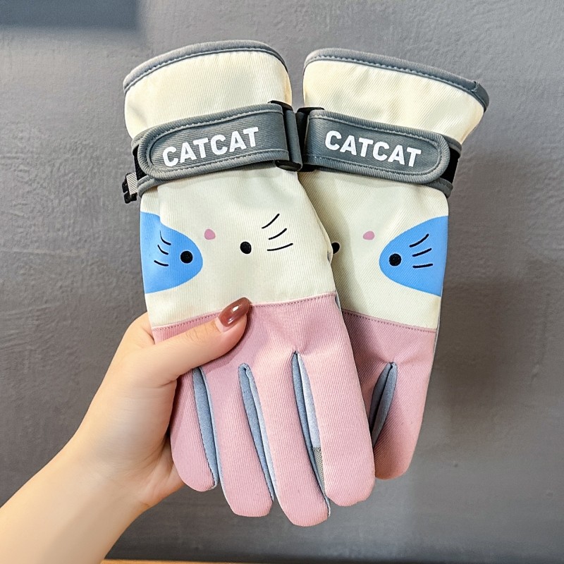 冬季手套防风防水可触屏女士冬天骑行车滑雪运动防滑加绒防寒保暖