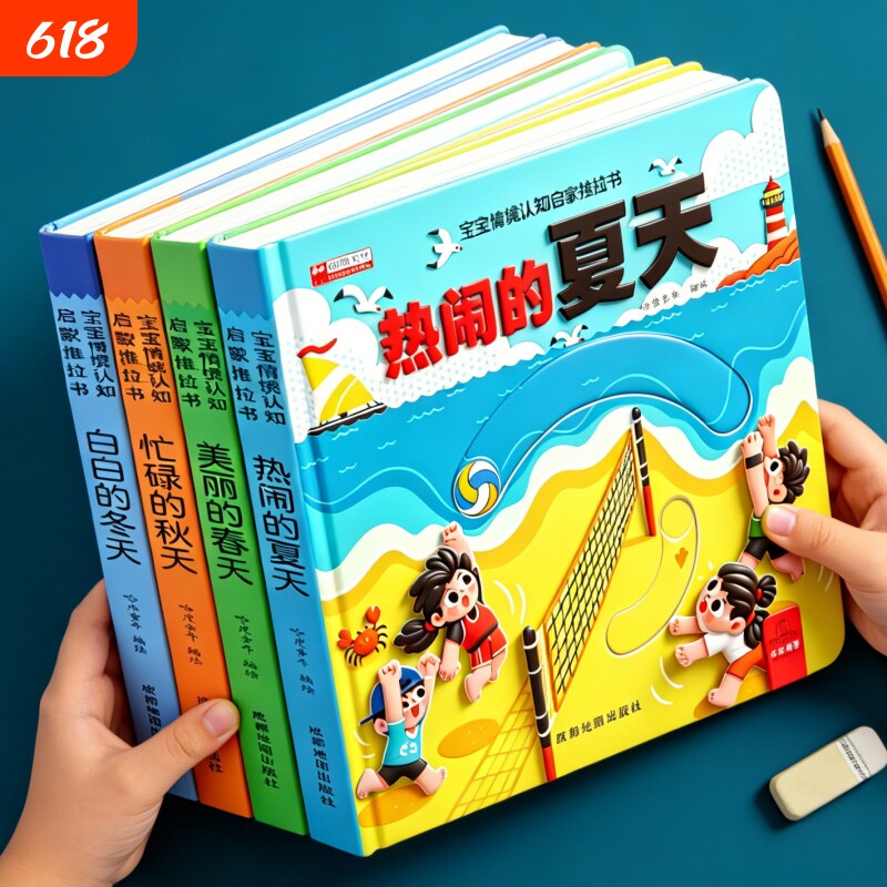 儿童情景启蒙洞洞书精装硬壳绘本0-3到6岁宝宝早教书幼儿园中英双语益智玩具撕不烂游戏立体机关书认知卡片训练捉迷藏动物地图视觉