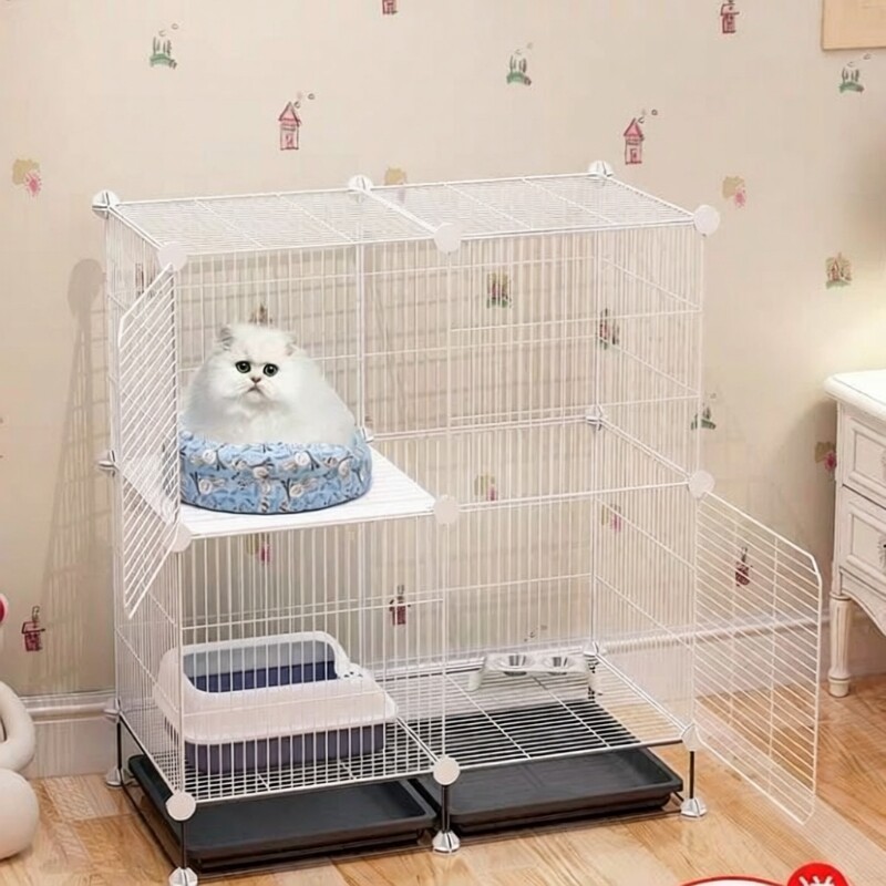 猫笼子猫别墅室内猫窝家用带厕所猫砂盆幼猫猫舍三层猫屋加密超大