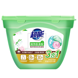 超能植沐悦色洗衣凝珠3合1洗衣球超值持久留香防串色18颗内衣柔顺