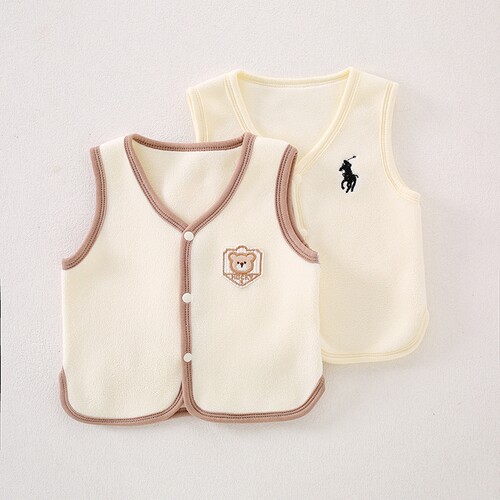 婴儿宝宝加绒无骨马甲