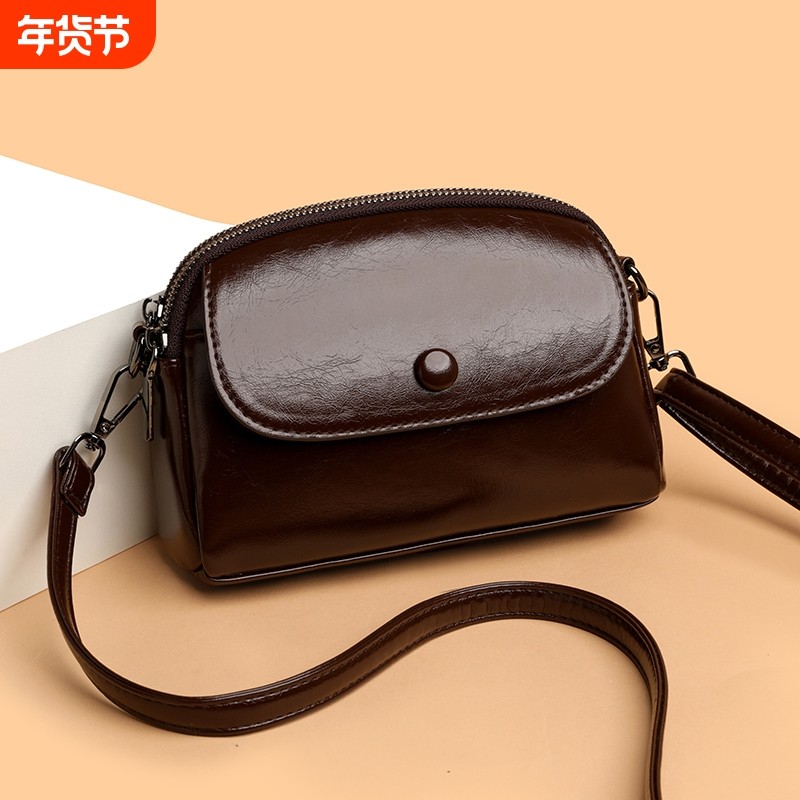 油蜡皮新款小包包女2025新款百搭女包手机包单肩软皮休闲斜挎小包